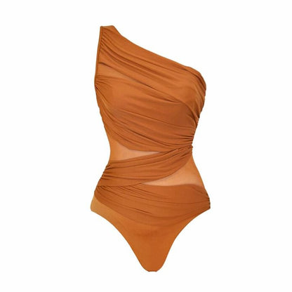 Asymmetric One-Shoulder One-Piece Swimsuit