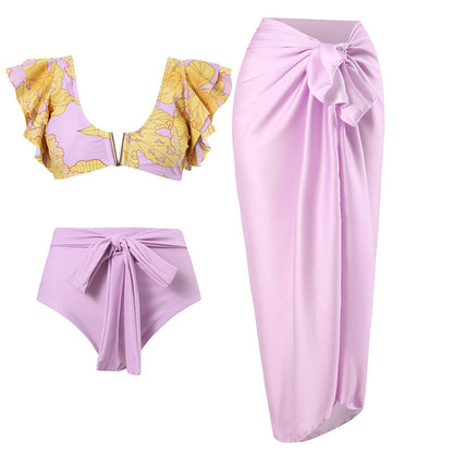 French Retro One-Piece Swimsuit