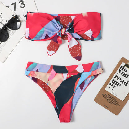 Print Tie One-Piece Swimsuit