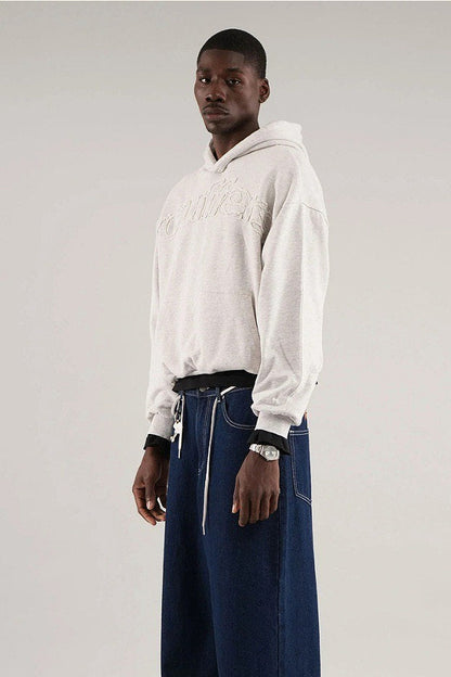Solid 3D Letter Casual Longsleeve Hoodie