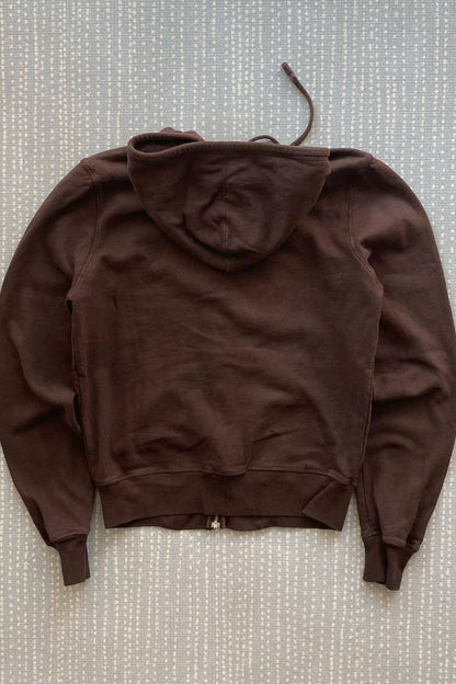 Vintage Graphic Riveted Zipper Hoodie
