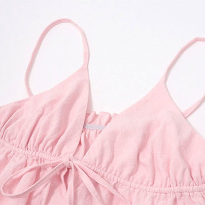 Sexy Solid Slim Tie Cami Top