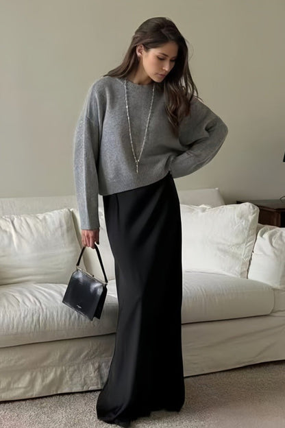 Loose Basic Knit Pullover Sweater