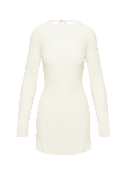 Mayok Long Sleeve Mini Dress Cream